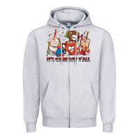Heather Grey It's Game Day Y'all Baseball Coffee Cups Zipper Hoodie - FaDigitalArtStudio