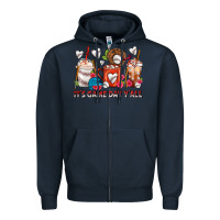 Navy It's Game Day Y'all Baseball Coffee Cups Zipper Hoodie - FaDigitalArtStudio