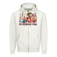 Oatmeal Heather It's Game Day Y'all Baseball Coffee Cups Zipper Hoodie - FaDigitalArtStudio