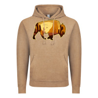 Vintage Coffee Desert Landscape Bison Silhouette Vintage Hoodie - Bettercallsaul