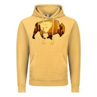 Vintage Mustard Desert Landscape Bison Silhouette Vintage Hoodie - Bettercallsaul