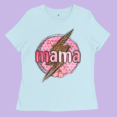Mama Lightning Bolt Valentine S Day Ladies Tee Designed By Maliassmallbusiness