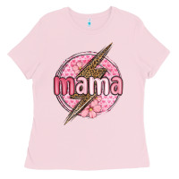 Bubblegum Pink mama lightning bolt valentine s day Ladies Tee - MaliasSmallBusiness