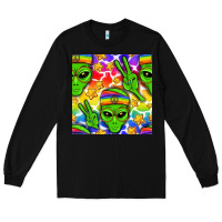 Black Pride LGBTQ+ aliens and stars with rainbow Long Sleeve Tee - NancyCooperArtShop