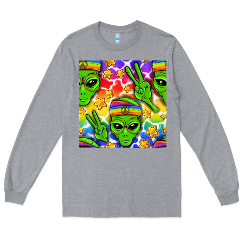 Pride Lgbtq+ Aliens And Stars With Rainbow Long Sleeve Tee by NancyCooperArtShop | Teevron
