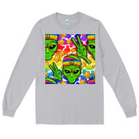 Moon Dust Pride LGBTQ+ aliens and stars with rainbow Long Sleeve Tee - NancyCooperArtShop