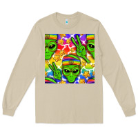 Mushroom Pride LGBTQ+ aliens and stars with rainbow Long Sleeve Tee - NancyCooperArtShop