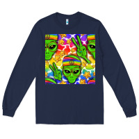 Navy Pride LGBTQ+ aliens and stars with rainbow Long Sleeve Tee - NancyCooperArtShop