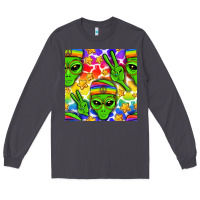 Smoke Pride LGBTQ+ aliens and stars with rainbow Long Sleeve Tee - NancyCooperArtShop