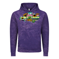 Cloud Purple North Carolina Map Sunflower Cactus Serape Vintage Hoodie - RanaPortraitStore