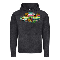 Vintage Black North Carolina Map Sunflower Cactus Serape Vintage Hoodie - RanaPortraitStore