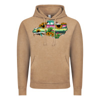 Vintage Coffee North Carolina Map Sunflower Cactus Serape Vintage Hoodie - RanaPortraitStore