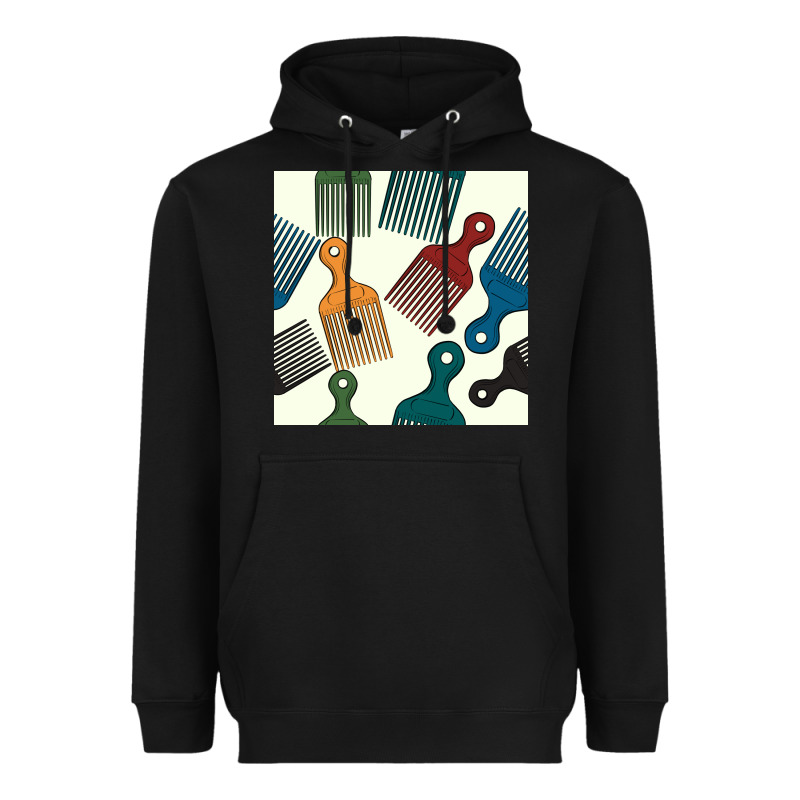 Afro Combs Seamless Patterns Heavyweight Hoodie by BundleAndBundleShop | Teevron