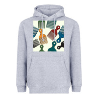 Heather Grey afro combs seamless patterns Heavyweight Hoodie - BundleAndBundleShop