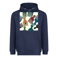 Navy afro combs seamless patterns Heavyweight Hoodie - BundleAndBundleShop