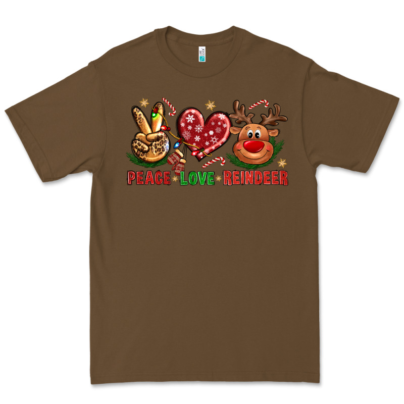 Peace Love Reindeer Christmas Premium Tee by NancyCooperArtShop | Teevron
