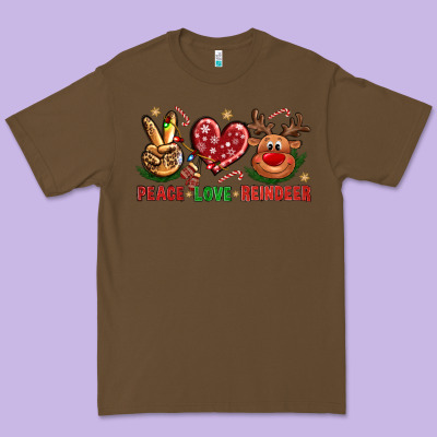 Peace Love Reindeer Christmas Premium Tee Designed By Nancycooperartshop