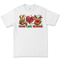 White peace love reindeer christmas Premium Tee - NancyCooperArtShop