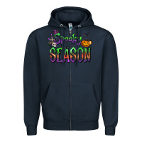 Navy Halloween Spooky Season Zipper Hoodie - FaDigitalArtStudio