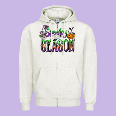 Halloween Spooky Season Zipper Hoodie Designed By Fadigitalartstudio