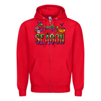 Red Halloween Spooky Season Zipper Hoodie - FaDigitalArtStudio