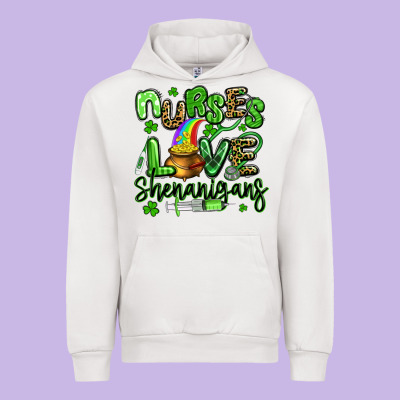 Nurses Love Shenanigans St Patricks Day Urban Hoodie Designed By Artiststas