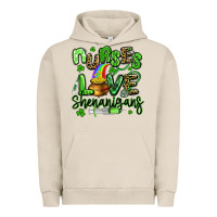 Pigment French Oak nurses love shenanigans st patricks day Urban Hoodie - Artiststas