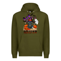Army Green Boo heifer black angus Premium Hoodie - RanaPortraitStore