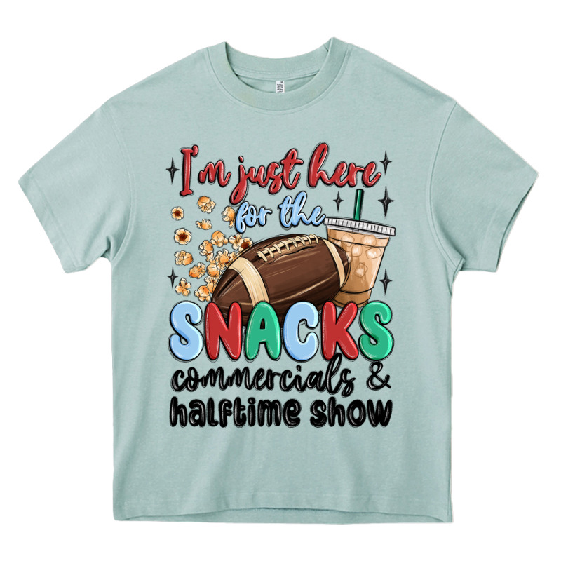Im Just Here For The Snacks Commercials And  Halftime Show Heavy Core Tee by MaliasSmallBusiness | Teevron