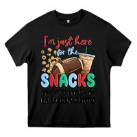 Black im just here for the snacks commercials and  halftime show Heavy Core Tee - MaliasSmallBusiness