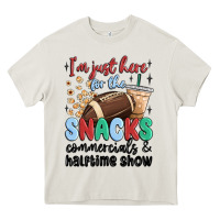 Cream im just here for the snacks commercials and  halftime show Heavy Core Tee - MaliasSmallBusiness