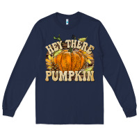 Navy Hey There Pumpkin Long Sleeve Tee - texasbilliewilder