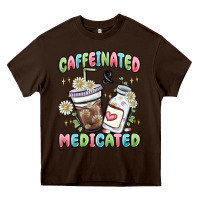 Chocolate Brown caffeinated and medicated Heavy Core Tee - MaliasSmallBusiness