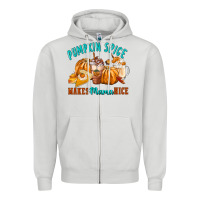 Dove Grey Pumpkin Spice Make Mama Nice Zipper Hoodie - FaDigitalArtStudio