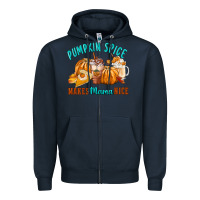 Navy Pumpkin Spice Make Mama Nice Zipper Hoodie - FaDigitalArtStudio