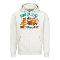 Oatmeal Heather Pumpkin Spice Make Mama Nice Zipper Hoodie - FaDigitalArtStudio