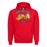Red Pumpkin Spice Make Mama Nice Zipper Hoodie - FaDigitalArtStudio