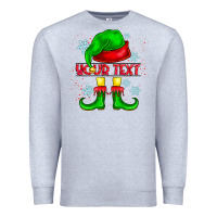 Heather Grey Elf Your Text Premium Sweatshirt - CowhideDigitalArt