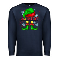 Navy Elf Your Text Premium Sweatshirt - CowhideDigitalArt