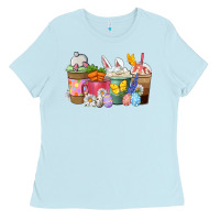 Baby Blue Easter coffee cups Ladies Tee - NancyCooperArtShop