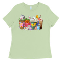 Matcha Easter coffee cups Ladies Tee - NancyCooperArtShop