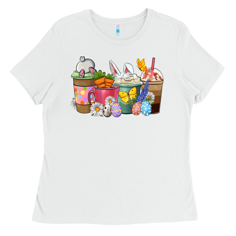 Easter Coffee Cups Ladies Tee by NancyCooperArtShop | Teevron