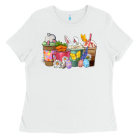 White Easter coffee cups Ladies Tee - NancyCooperArtShop