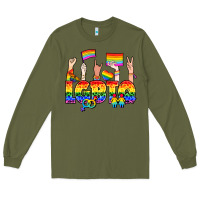 Army Green LGBTQ+ Long Sleeve Tee - NancyCooperArtShop