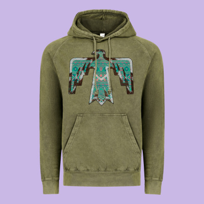 Cowhide Aztec Thunderbird Vintage Hoodie Designed By Bettercallsaul