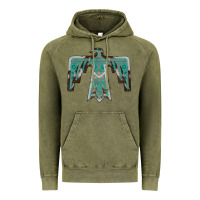 Vintage Olive Cowhide Aztec Thunderbird Vintage Hoodie - Bettercallsaul