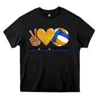 Black peace love volleyball Heavy Core Tee - AdoDesignShop