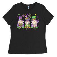 Black mardi gras gnomes Ladies Tee - MaliasSmallBusiness