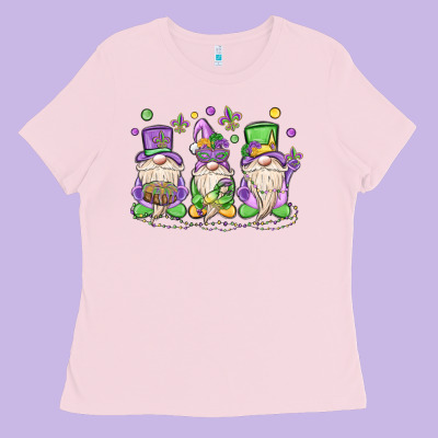 Mardi Gras Gnomes Ladies Tee Designed By Maliassmallbusiness