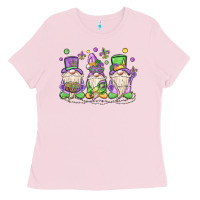 Bubblegum Pink mardi gras gnomes Ladies Tee - MaliasSmallBusiness